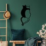 Wallity Love Cats - 478 Escultura de Pared de Metal Negra